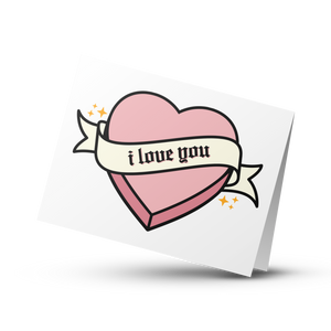 GREETING CARD - I LOVE YOU IN PINK